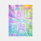 Roze Regenboog Meisjes Schattige Gepersonaliseerde Fleece Deken (Voorkant)