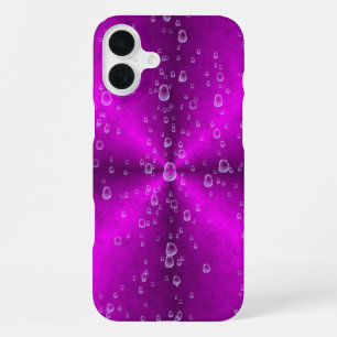 Roze Regenboog met Regendruppels iPhone 16 Plus Hoesje