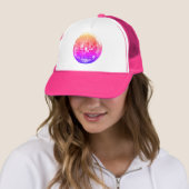 Roze Regenboog Metallic Disco Ball Trucker Hat Pet (In situ)