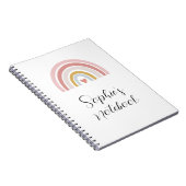 Roze Regenboog Notitieboek – Naam op Maat Terug na (Rechterzijde)