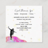 *~* Roze regenboog Opal Goddess Celestial Mystical Vierkante Visitekaartje (Achterkant)