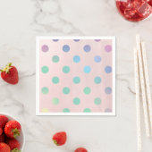 Roze Regenboog Pastel Polka Dots Verjaardagsfeestj Servetten (Insitu)