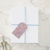 Roze regenboog patroon cadeaulabel (Met Touw)