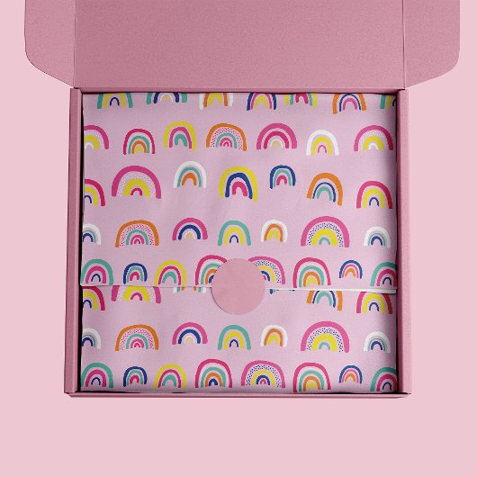 Roze Regenboog Patroon Tissuepapier