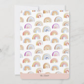 Roze Regenboog Sterren Eerste Verjaardagsfeestje Kaart (Achterkant)