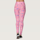 Roze regenboog strooit confetti leuk kleurrijk leggings (Achterkant)