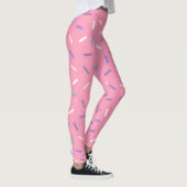 Roze regenboog strooit confetti leuk kleurrijk leggings (Rechts)