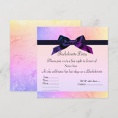 ROZE REGENBOOG UITNODIGING VOOR DE AVOND VOOR DE L (Voorkant / Achterkant)