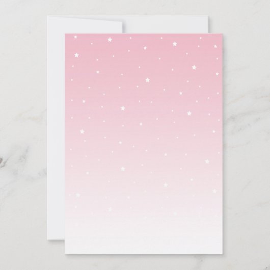 Roze regenboog Unicorn Baby shower uitnodigen Kaart (Achterkant)