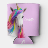 Roze regenboog Unicorn Geïsoleerde Koelbox Blikjeskoeler (Voorkant)