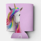 Roze regenboog Unicorn Geïsoleerde Koelbox Blikjeskoeler (Achterkant)