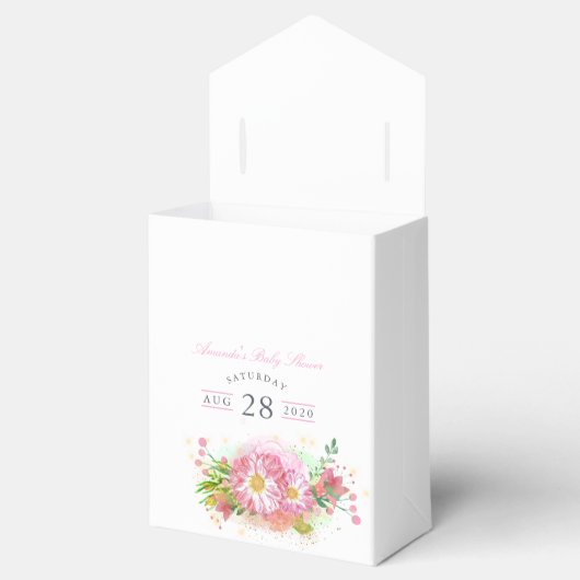 Roze regenboog Unicorn Girl Baby shower Bedankdoosjes (Geopend)