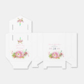 Roze regenboog Unicorn Girl Baby shower Bedankdoosjes (Uitgevouwen)