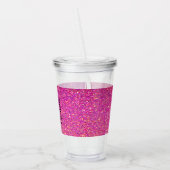 Roze regenboog Unicorn Glitter Sparkles Girls Cust Acryl Drinkbeker (Links)
