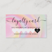 roze regenboog unicorn marmer chic hart make - up klantenkaartje (Voorkant)