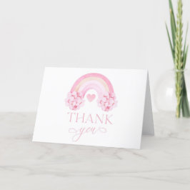 Roze regenboog Valentijns Hartelijk dank Bedankkaart