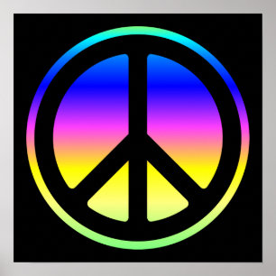 Roze Regenboog Vredessymbool Poster