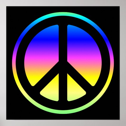 Roze Regenboog Vredessymbool Poster (Voorkant)