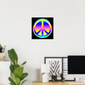 Roze regenboog vredessymbool poster (Thuiskantoor)