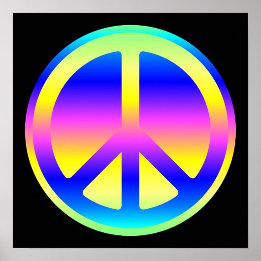 Roze regenboog vredessymbool poster (Voorkant)