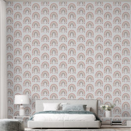 Roze regenboog wandpapier behang