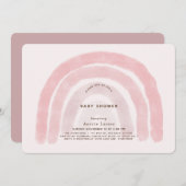 Roze regenboog Waterverf Baby shower Kaart (Voorkant / Achterkant)