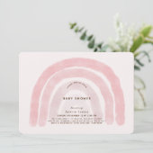 Roze regenboog Waterverf Baby shower Kaart (Staand voorkant)