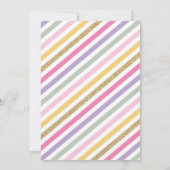 Roze Regenboog Wolken Meisjes Verjaardagsfeest Kaart (Achterkant)