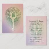 Roze regenboog Yoga-boom Visitekaartje (Voorkant / Achterkant)
