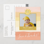 Roze Regenboog Zonneschijn Baby Shower Bedankt Briefkaart (Voorkant / Achterkant)