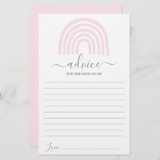 Roze regenboogadvies voor de moeder als kaart (Voorkant / Achterkant)