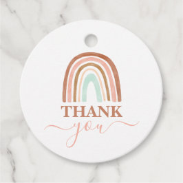 Roze regenboogBaby shower Bedankjes Labels