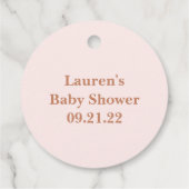 Roze regenboogBaby shower Bedankjes Labels (Achterkant)