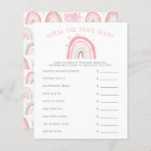 Roze regenboogBaby shower raadt de prijs goed (Voorkant / Achterkant)
