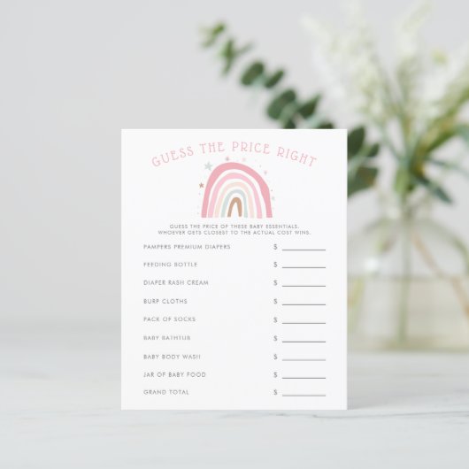 Roze regenboogBaby shower raadt de prijs goed (Staand voorkant)