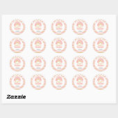 Roze regenboogBaby shower Ronde Sticker (Vel)