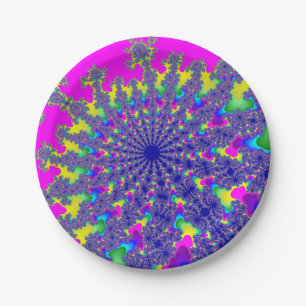 Roze regenboogbarst papieren bordje
