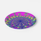 Roze regenboogbarst papieren bordje (Gekanteld)