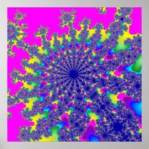 Roze regenboogbarst poster