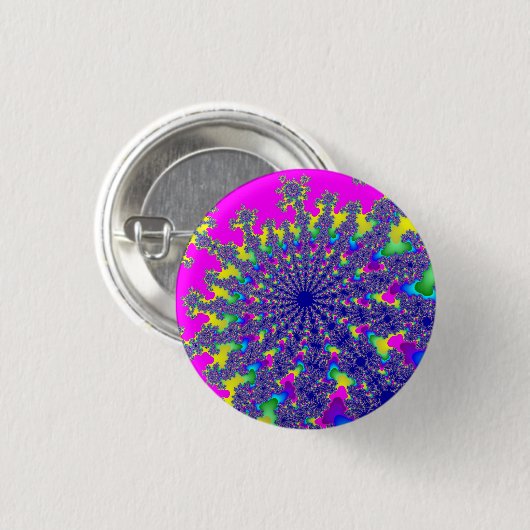 Roze regenboogbarst ronde button 3,2 cm (Voorkant /achterkant)