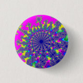 Roze regenboogbarst ronde button 3,2 cm (Voorkant)