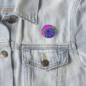 Roze regenboogbarst ronde button 3,2 cm (In situ)