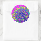 Roze regenboogbarst ronde sticker (Tas)
