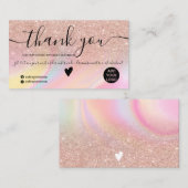 roze regenboogbestelling bedankt voor de roze glit visitekaartje (Voorkant / Achterkant)