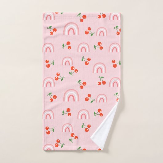 Roze regenboogCherry Pattern Bad Handdoek (Handdoek)