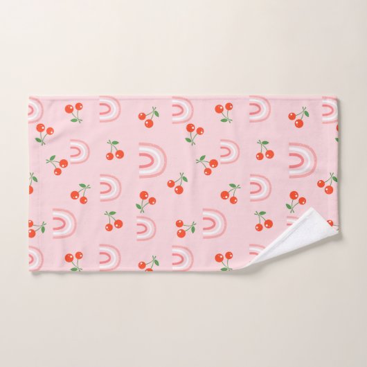 Roze regenboogCherry Pattern Bad Handdoek (Handdoek)