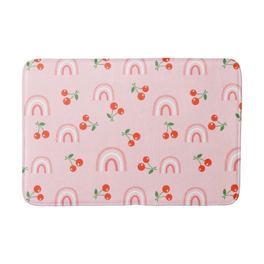 Roze regenboogCherry Pattern Badmat (Voorkant)