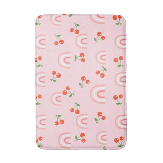 Roze regenboogCherry Pattern Badmat (Voorkant Verticaal)