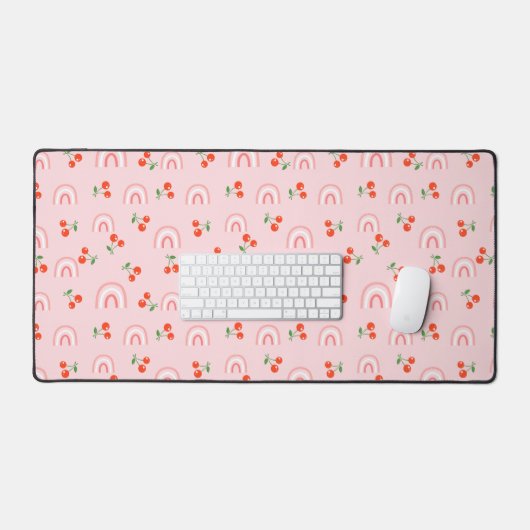 Roze regenboogCherry Pattern Bureaumat (Keyboard & Muis)