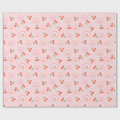 Roze regenboogCherry Pattern Cadeaupapier (Vlak)
